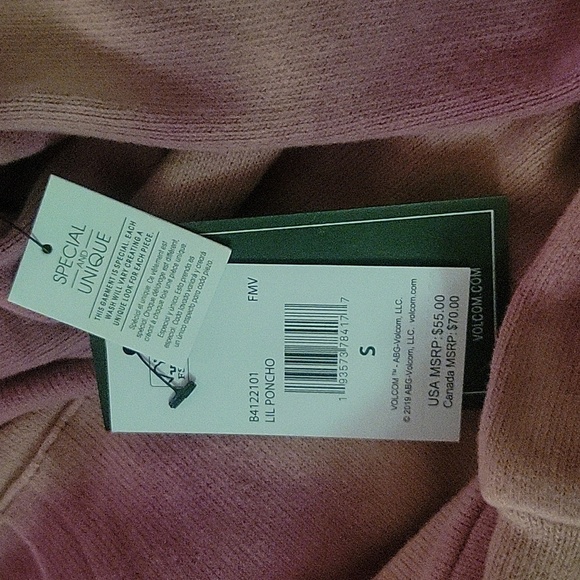 VOLCOM NEW Pullover Hooded Mauve tie-dye sweater hoodie S Beach Coastal Skater - Picture 7 of 7